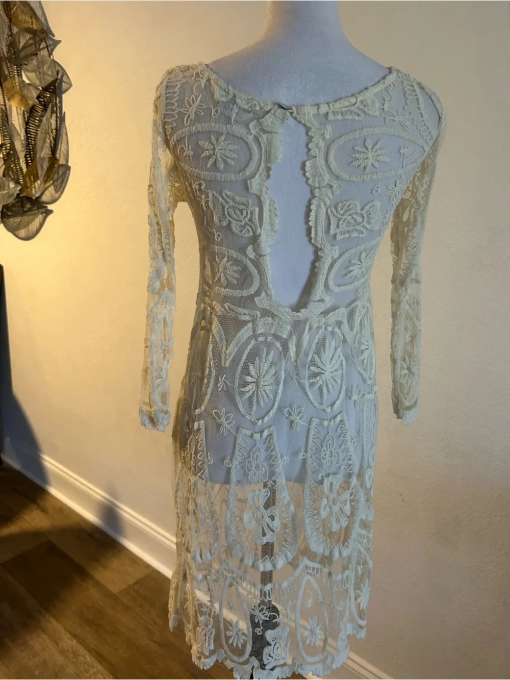 Free People ivory Lace Beach Cover-Up Dress